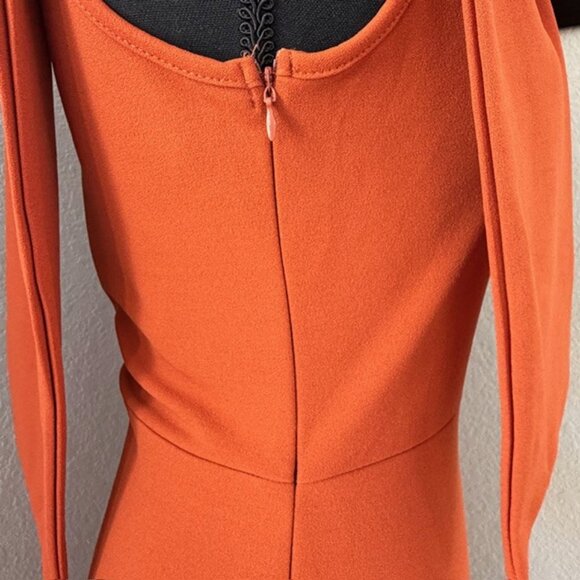 NWT PRETTY GARDEN Burnt Orange Long One Shoulder Formal Dress Small - Picture 10 of 16